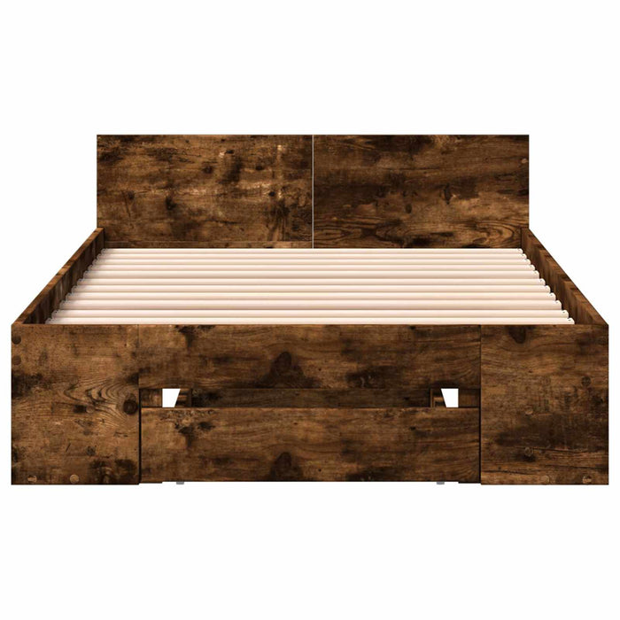 Cadru de pat cu depozitare cu sertar Stejar fumuriu 80 x 200 cm WALTI