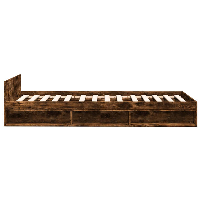 Cadru de pat cu depozitare cu sertar Stejar fumuriu 80 x 200 cm WALTI