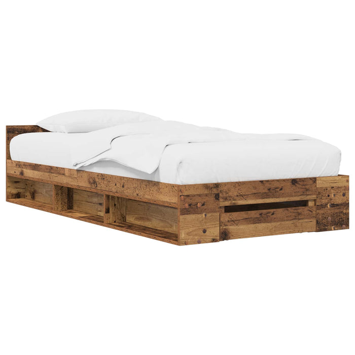 Cadru de pat cu depozitare cu sertar Lemn vechi 80 x 200 cm WALTI