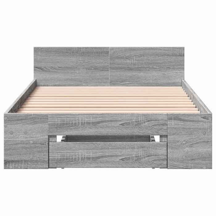 Cadru de pat cu depozitare cu sertar Sonoma gri 80 x 200 cm WALTI