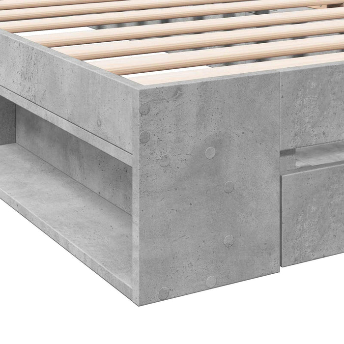 Cadru de pat cu depozitare Gri Beton 80 x 200 cm Lemn prelucrat WALTI