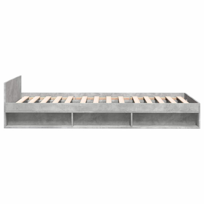 Cadru de pat cu depozitare Gri Beton 80 x 200 cm Lemn prelucrat WALTI