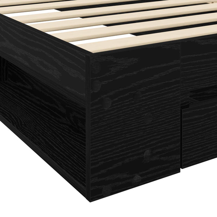 Cadru de pat cu depozitare cu sertar Stejar Negru 80 x 200 cm WALTI