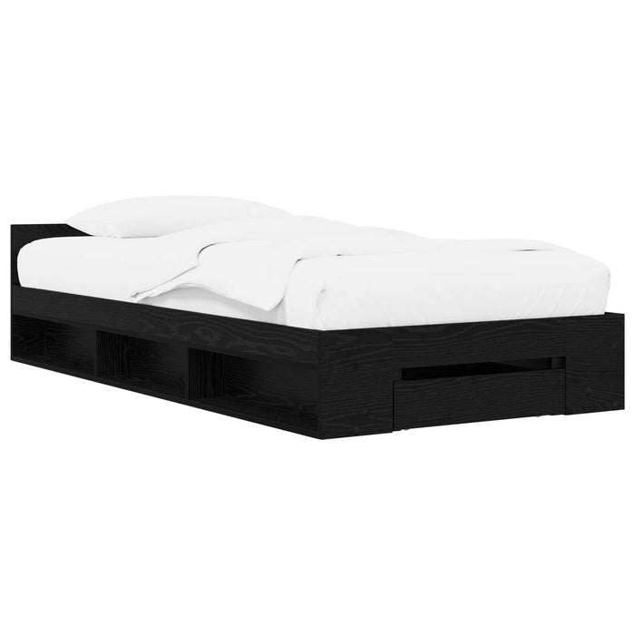 Cadru de pat cu depozitare cu sertar Stejar Negru 80 x 200 cm WALTI