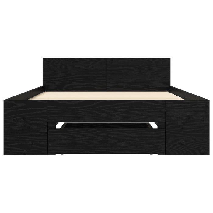 Cadru de pat cu depozitare cu sertar Stejar Negru 80 x 200 cm WALTI