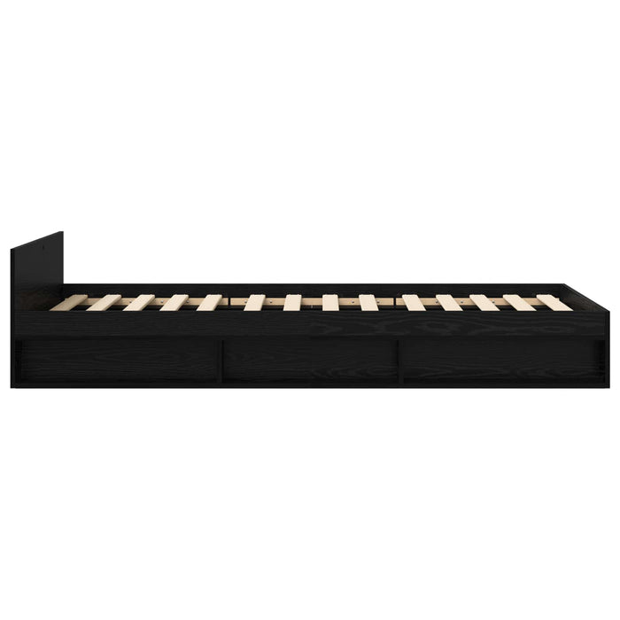 Cadru de pat cu depozitare cu sertar Stejar Negru 80 x 200 cm WALTI