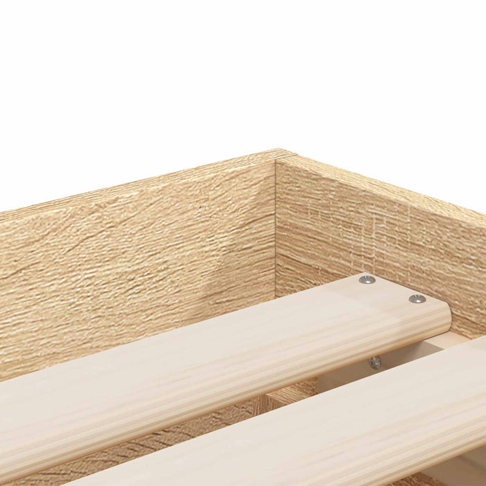 Cadru de pat cu depozitare cu sertar Stejar Sonoma 80 x 200 cm WALTI