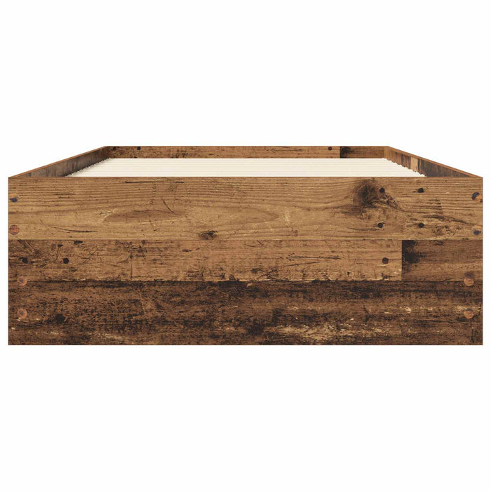 Cadru de pat cu depozitare cu sertar Lemn vechi 80 x 200 cm WALTI