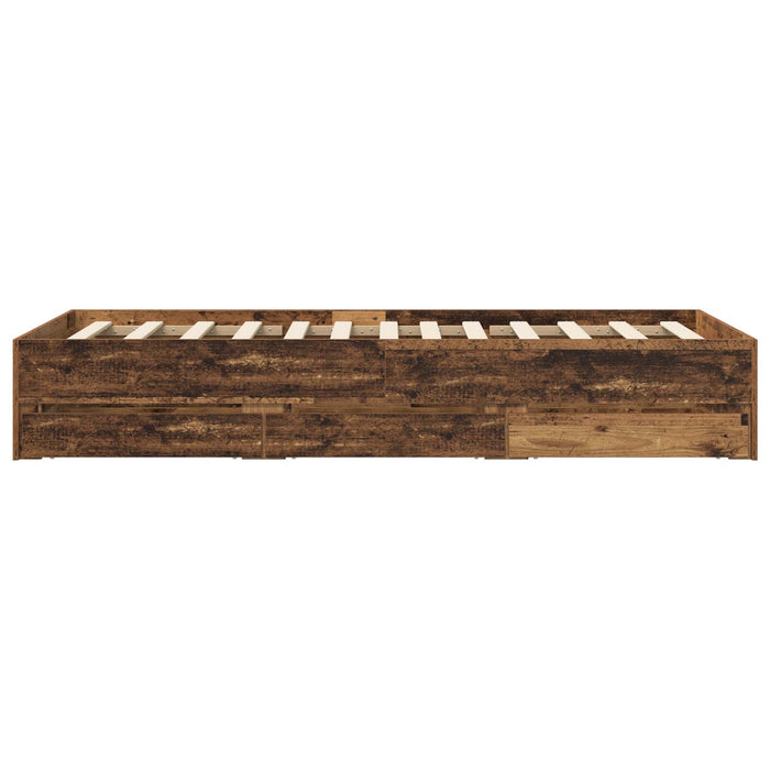 Cadru de pat cu depozitare cu sertar Lemn vechi 80 x 200 cm WALTI