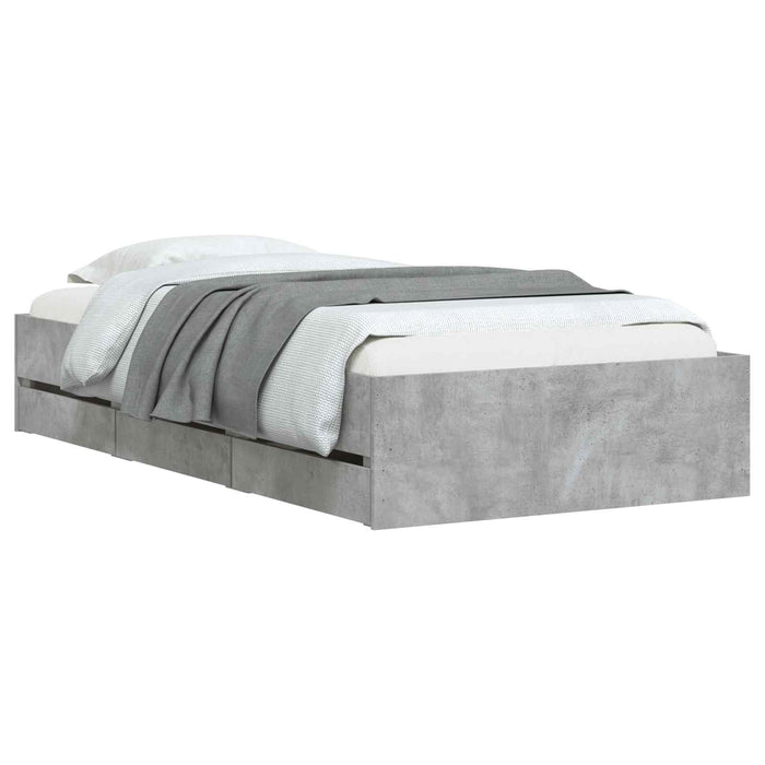 Cadru de pat cu depozitare cu sertar Sonoma gri 80 x 200 cm WALTI