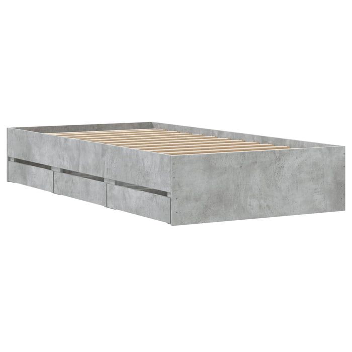 Cadru de pat cu depozitare cu sertar Sonoma gri 80 x 200 cm WALTI
