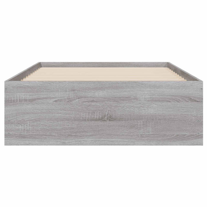 Cadru de pat cu depozitare Gri Beton 80 x 200 cm Lemn prelucrat WALTI