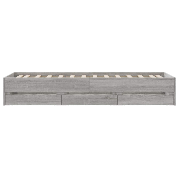 Cadru de pat cu depozitare Gri Beton 80 x 200 cm Lemn prelucrat WALTI