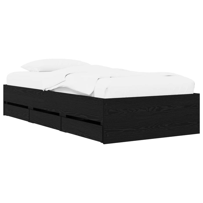 Cadru de pat cu depozitare cu sertar Stejar Negru 80 x 200 cm WALTI