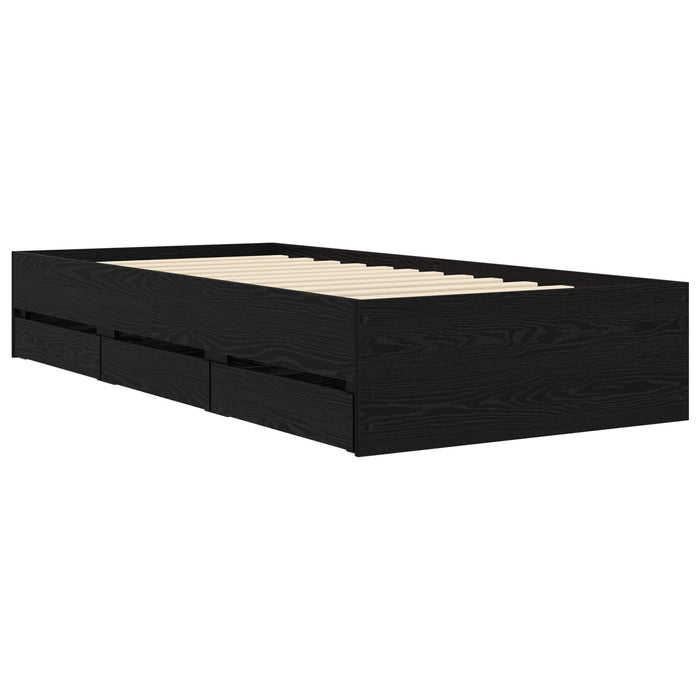 Cadru de pat cu depozitare cu sertar Stejar Negru 80 x 200 cm WALTI