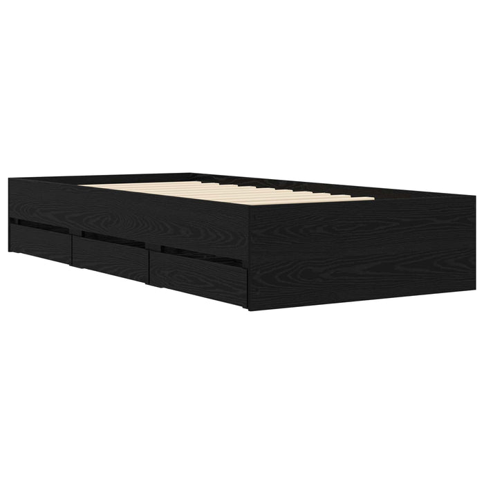 Cadru de pat cu depozitare cu sertar Stejar Negru 80 x 200 cm WALTI