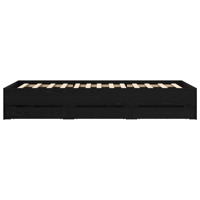 Cadru de pat cu depozitare cu sertar Stejar Negru 80 x 200 cm WALTI