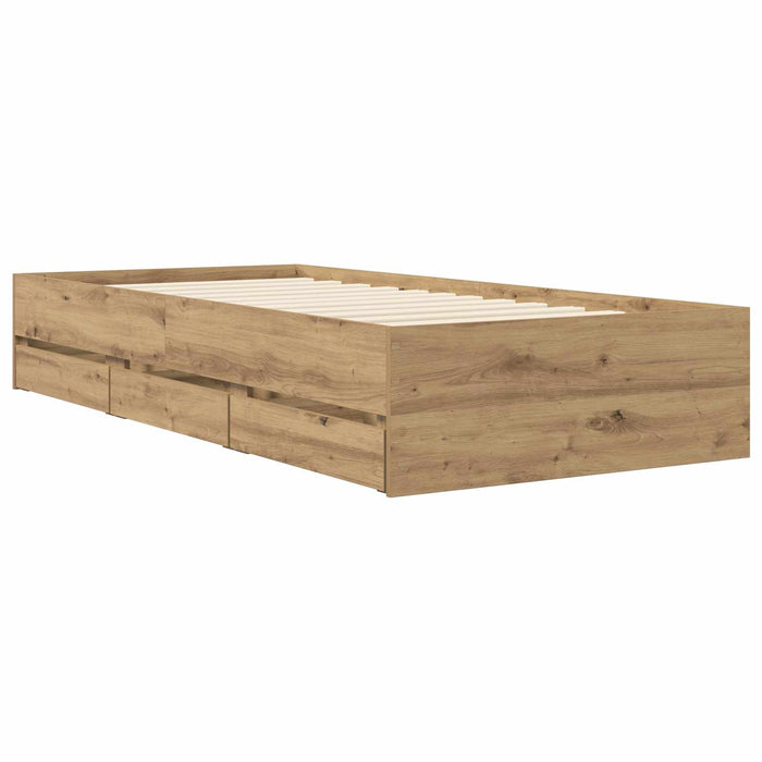 Cadru de pat cu depozitare Stejar artizanal 80 x 200 cm WALTI