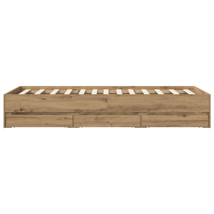 Cadru de pat cu depozitare Stejar artizanal 80 x 200 cm WALTI