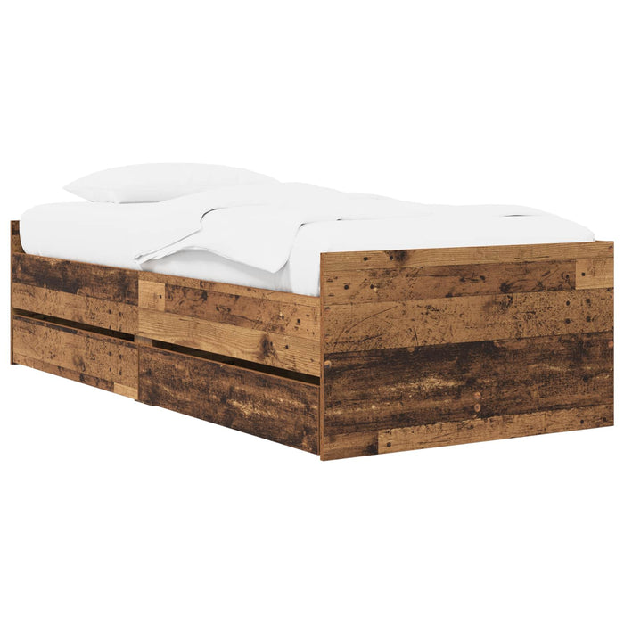 Cadru de pat cu depozitare Lemn vechi 80 x 200 cm WALTI