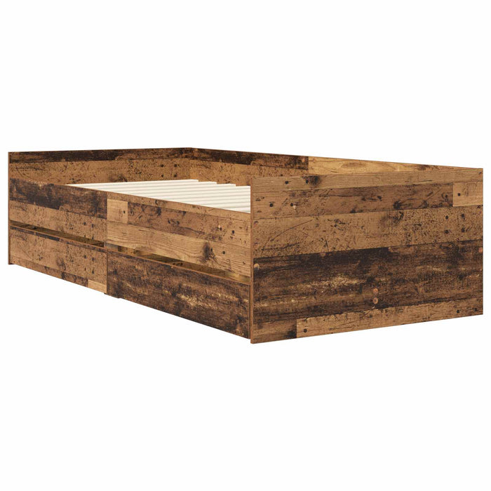 Cadru de pat cu depozitare Lemn vechi 80 x 200 cm WALTI