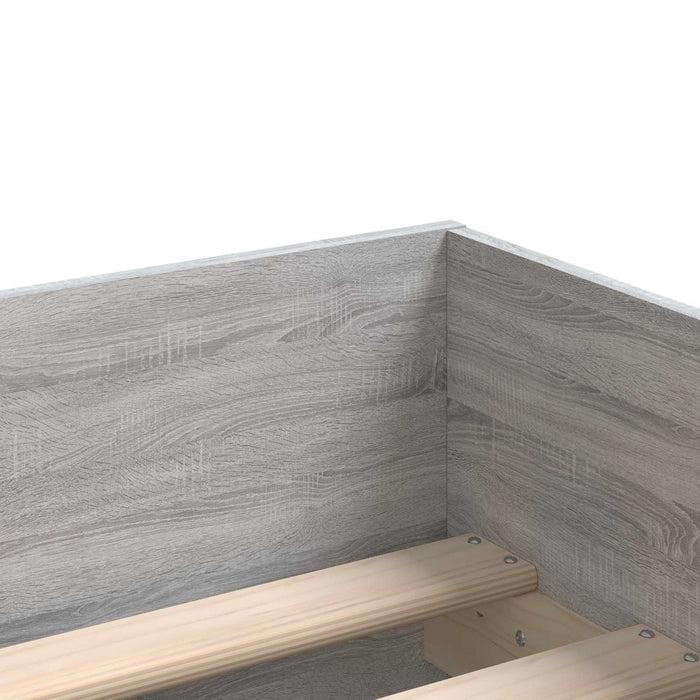 Cadru de pat cu depozitare Gri Beton 80 x 200 cm Lemn prelucrat WALTI