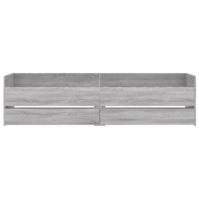 Cadru de pat cu depozitare Gri Beton 80 x 200 cm Lemn prelucrat WALTI