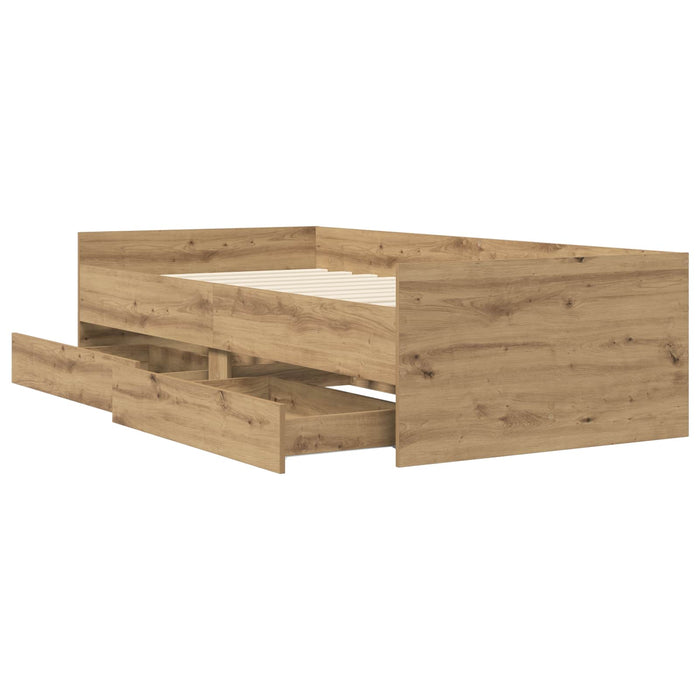 Cadru de pat cu depozitare Stejar artizanal 80 x 200 cm WALTI