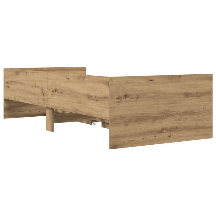 Cadru de pat cu depozitare Stejar artizanal 80 x 200 cm WALTI