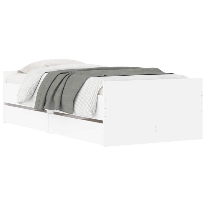 Cadru de pat cu depozitare Alb 80 x 200 cm Lemn prelucrat WALTI