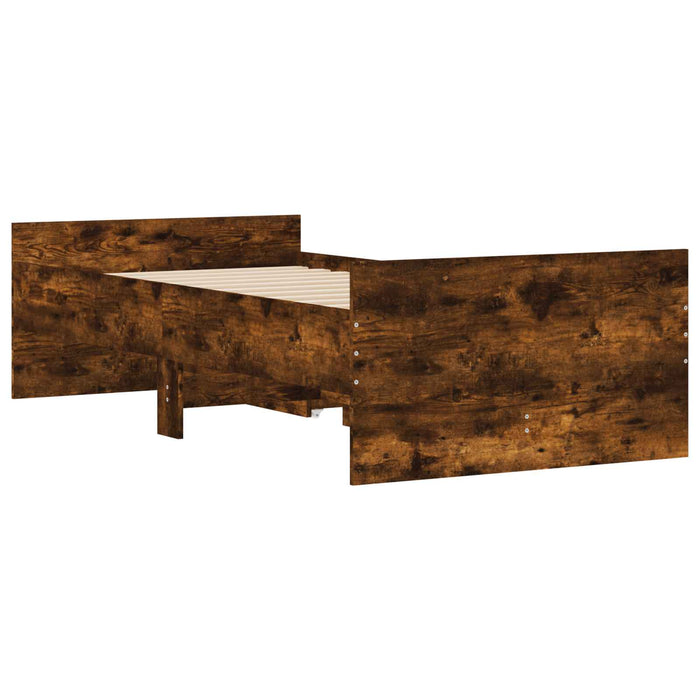 Cadru de pat cu depozitare Stejar fumuriu 80 x 200 cm WALTI