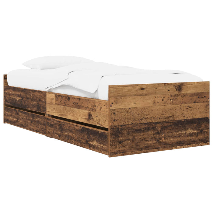 Cadru de pat cu depozitare Lemn vechi 80 x 200 cm WALTI