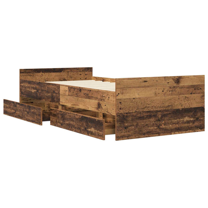 Cadru de pat cu depozitare Lemn vechi 80 x 200 cm WALTI