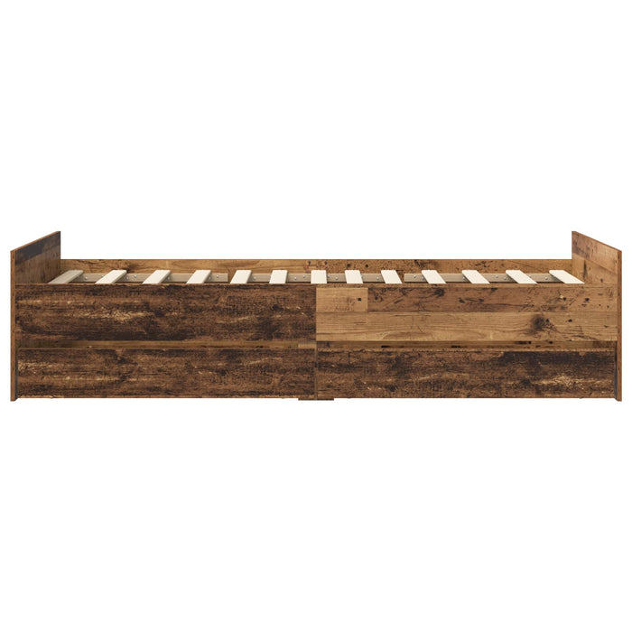 Cadru de pat cu depozitare Lemn vechi 80 x 200 cm WALTI