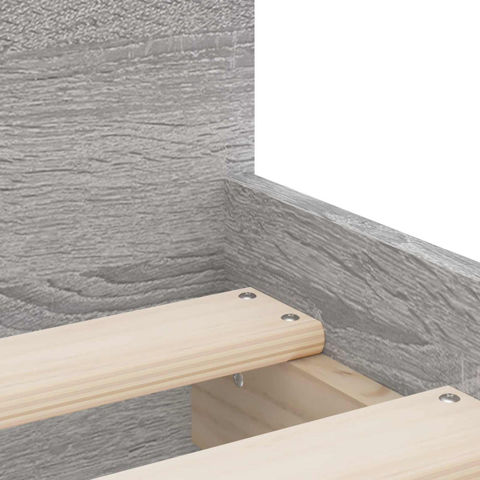 Cadru de pat cu depozitare Gri Beton 80 x 200 cm Lemn prelucrat WALTI