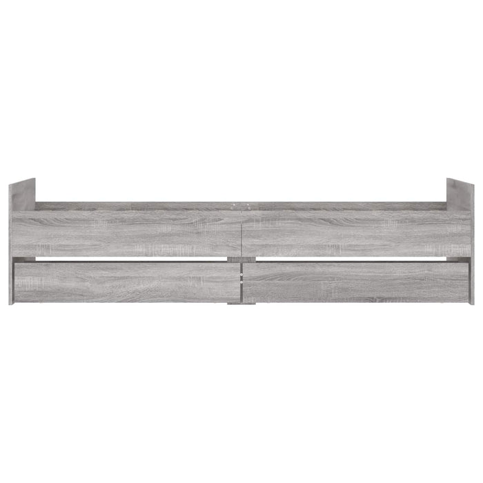 Cadru de pat cu depozitare Gri Beton 80 x 200 cm Lemn prelucrat WALTI