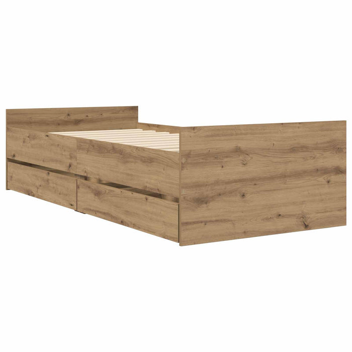 Cadru de pat cu depozitare Stejar artizanal 80 x 200 cm WALTI