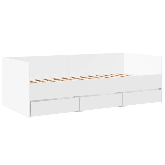 Cadru de pat cu depozitare Alb 80 x 200 cm Lemn prelucrat WALTI