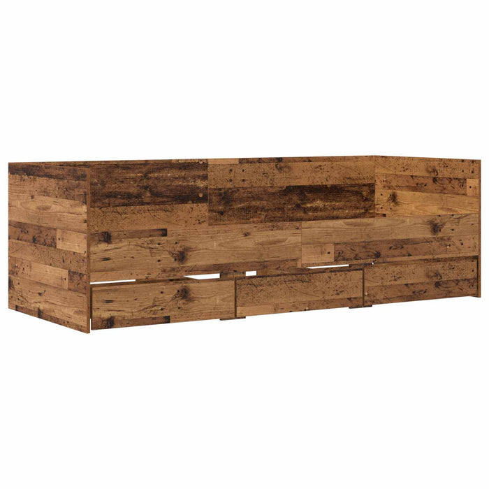 Cadru de pat cu depozitare Lemn vechi 80 x 200 cm WALTI