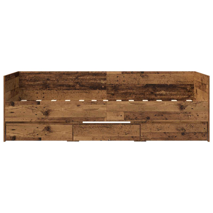 Cadru de pat cu depozitare Lemn vechi 80 x 200 cm WALTI