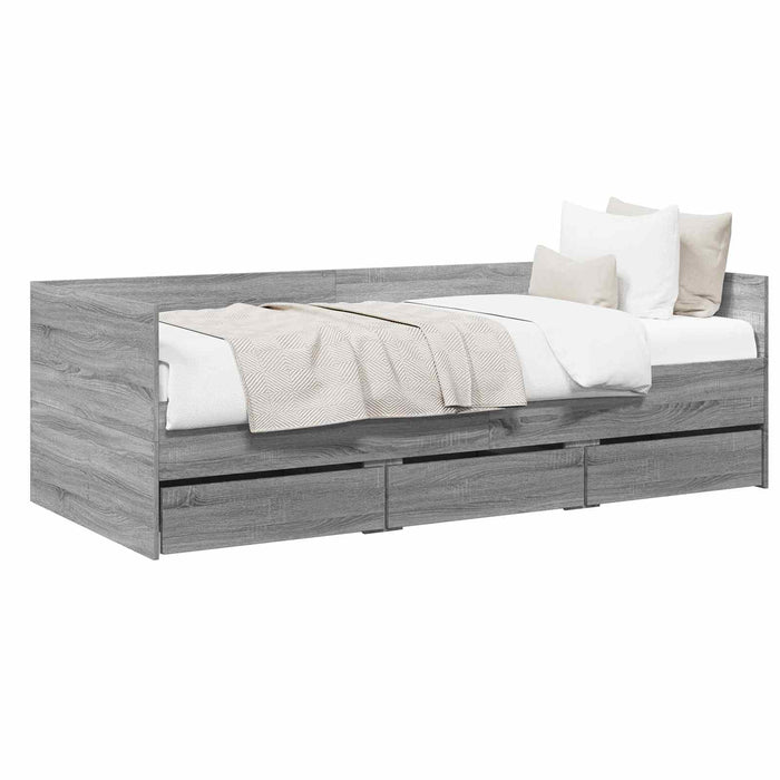 Cadru de pat cu depozitare Sonoma gri 80 x 200 cm WALTI