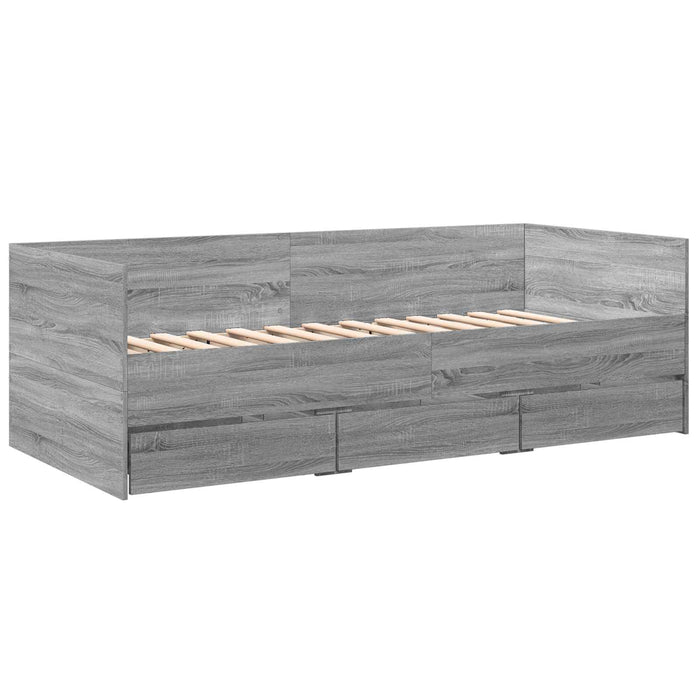 Cadru de pat cu depozitare Sonoma gri 80 x 200 cm WALTI