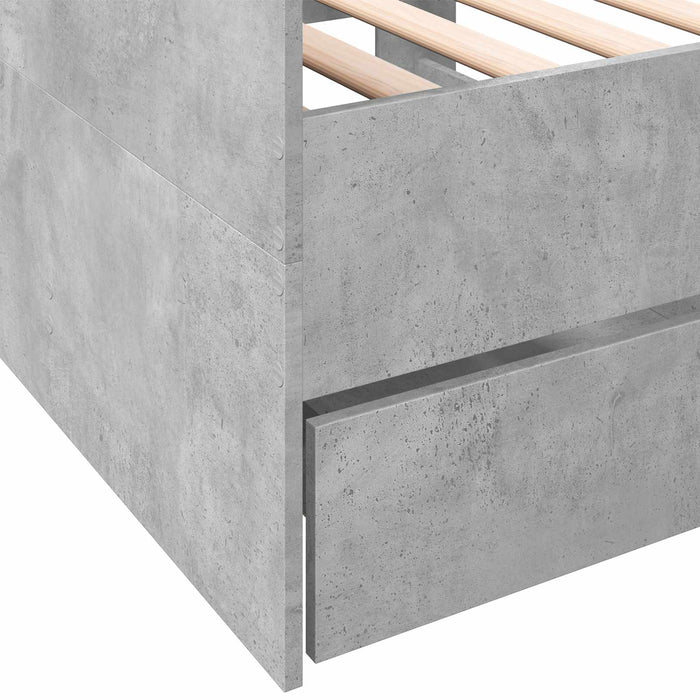 Cadru de pat cu depozitare Gri Beton 80 x 200 cm Lemn prelucrat WALTI