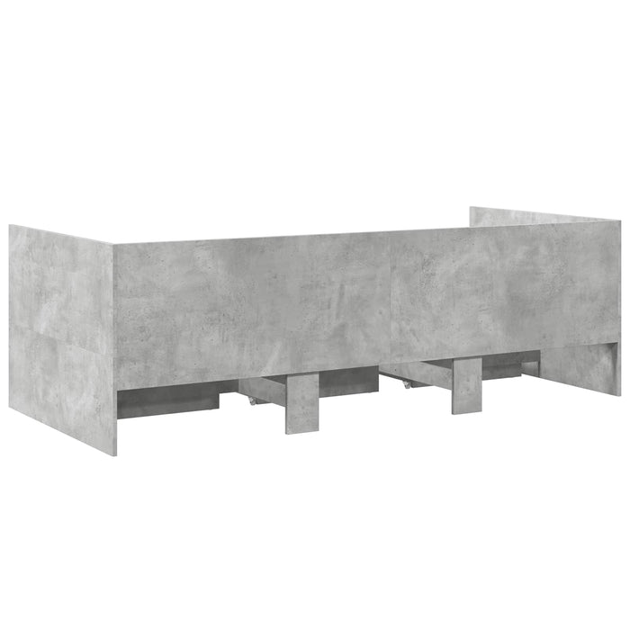 Cadru de pat cu depozitare Gri Beton 80 x 200 cm Lemn prelucrat WALTI