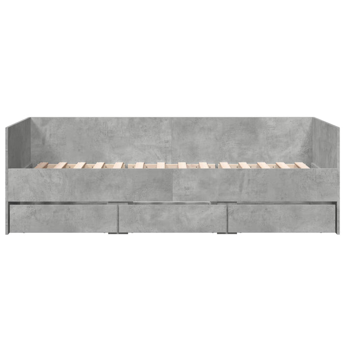 Cadru de pat cu depozitare Gri Beton 80 x 200 cm Lemn prelucrat WALTI