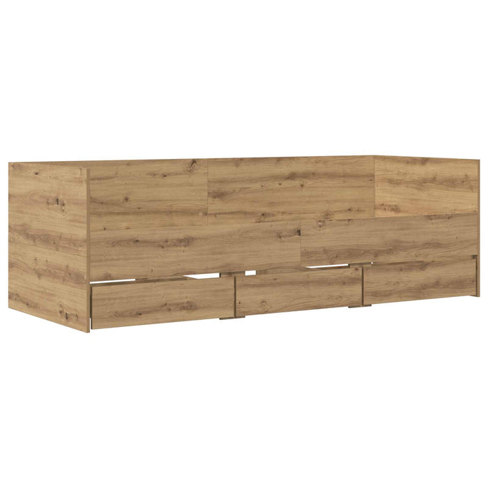 Cadru de pat cu depozitare Stejar artizanal 80 x 200 cm WALTI