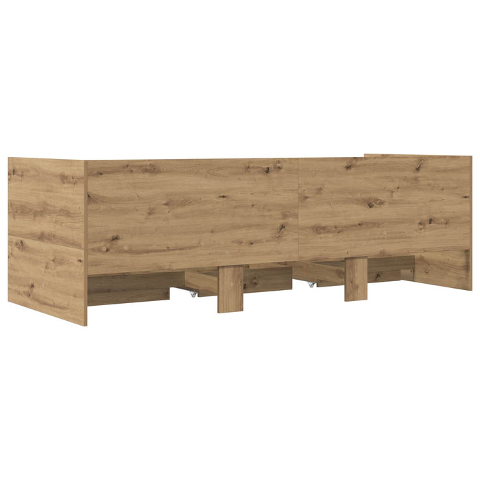 Cadru de pat cu depozitare Stejar artizanal 80 x 200 cm WALTI