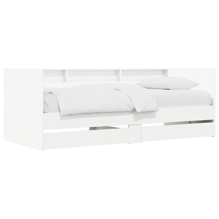 Cadru de pat cu depozitare Alb 80 x 200 cm Lemn prelucrat WALTI
