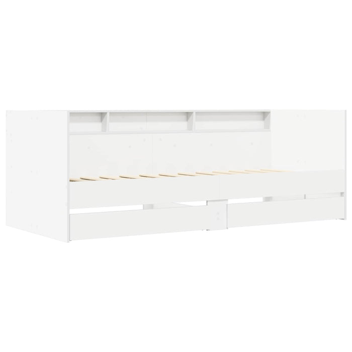 Cadru de pat cu depozitare Alb 80 x 200 cm Lemn prelucrat WALTI