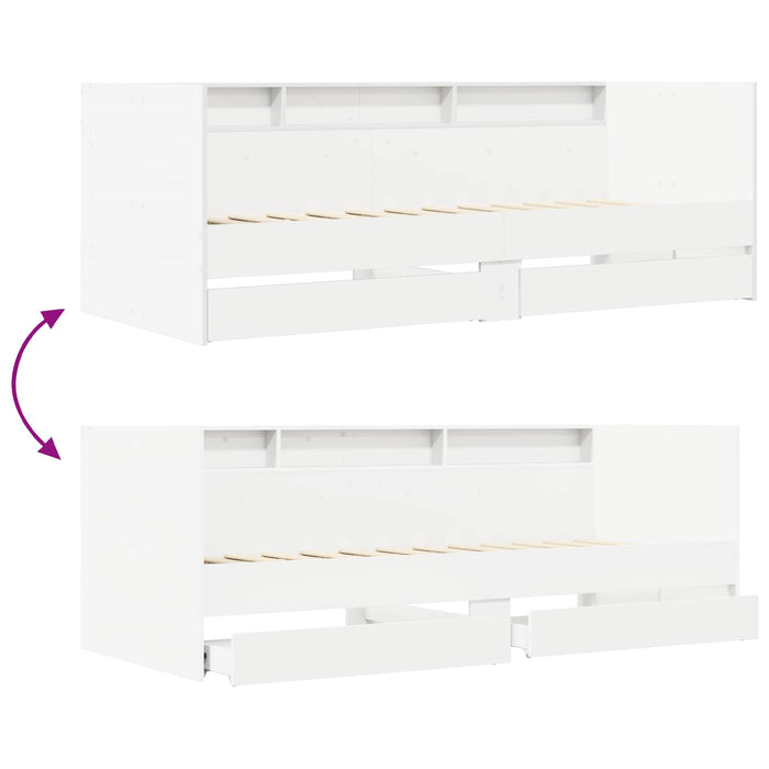 Cadru de pat cu depozitare Alb 80 x 200 cm Lemn prelucrat WALTI